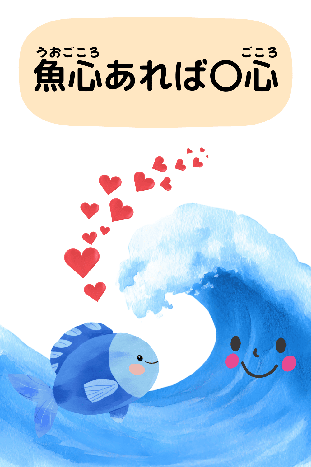 魚心あれば水心|ことわざクイズのイラスト