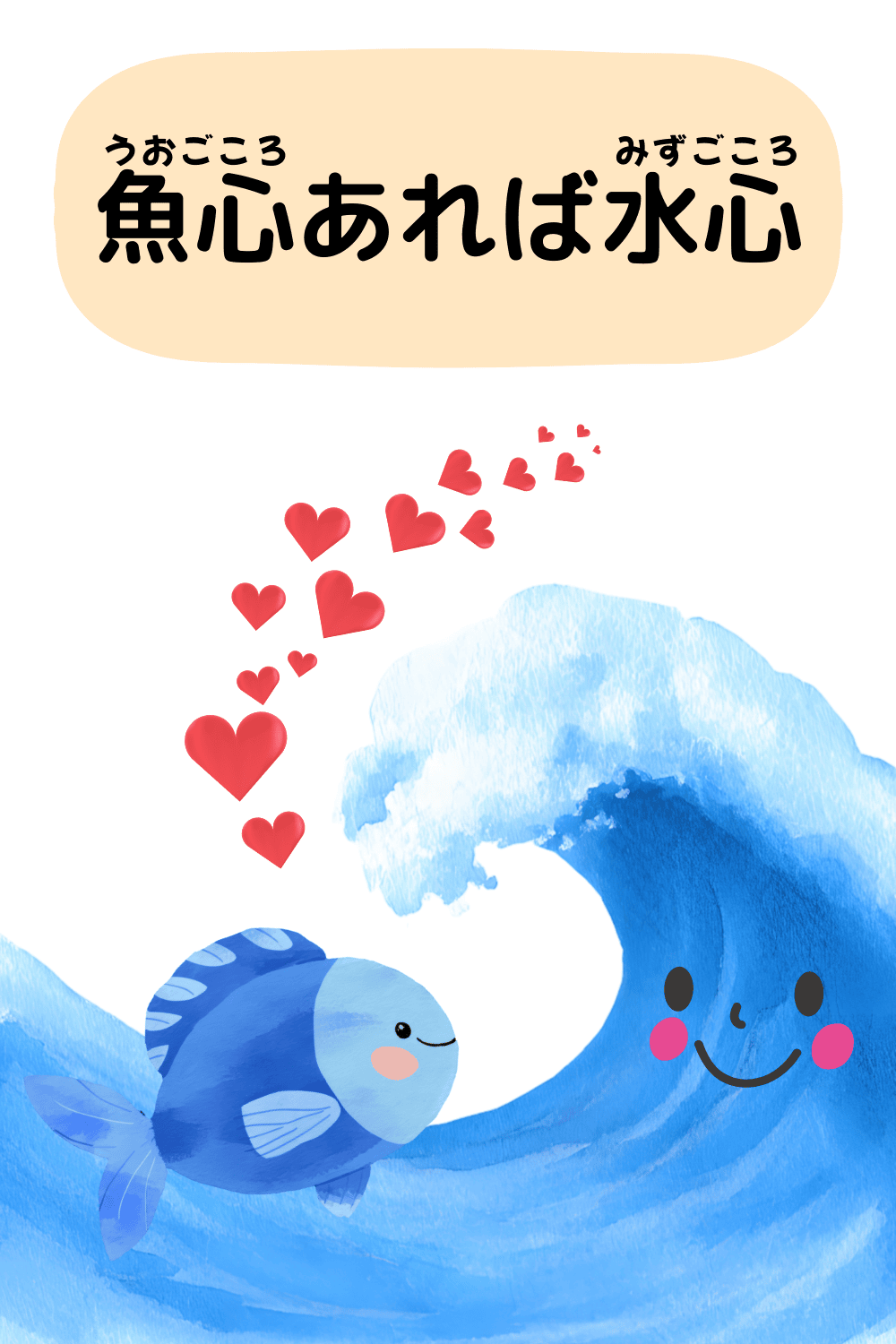 魚心あれば水心|ことわざクイズの答えイラスト