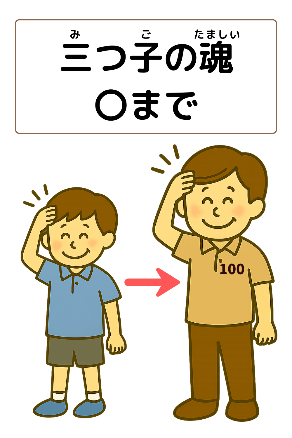 三つ子の魂百まで｜ことわざクイズのイラスト