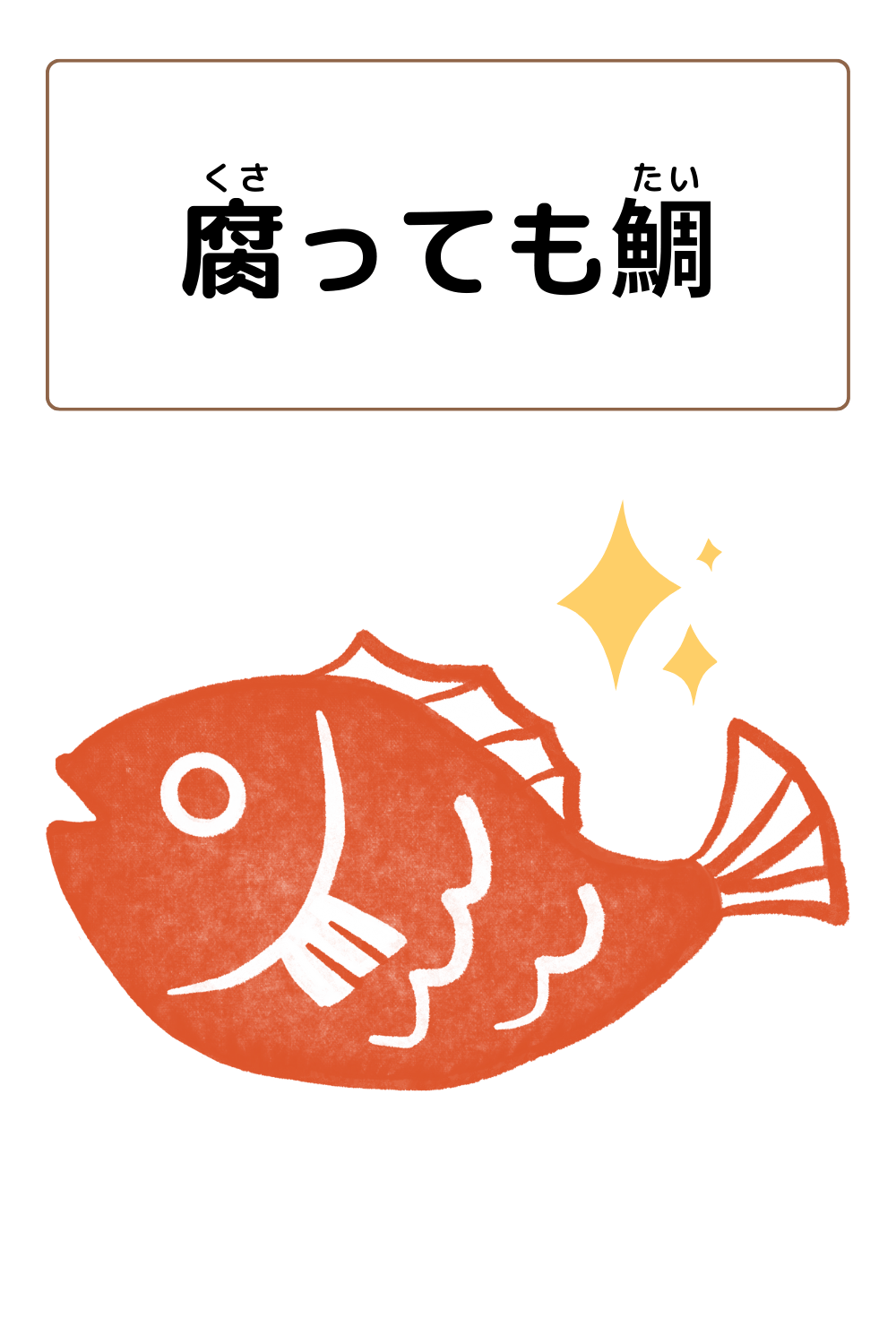 ことわざクイズ「腐っても鯛」の完成イラスト
